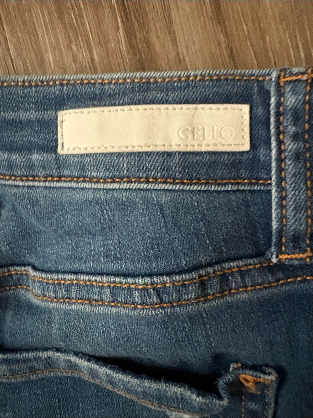CELLO Distressed Roll-Cuff Jean Shorts - Blue - Picture 3 of 4